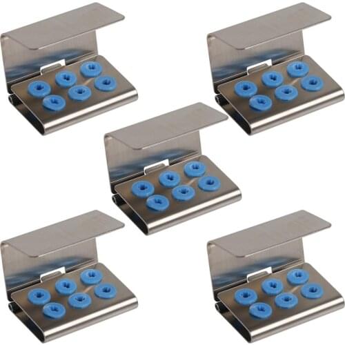 5 pcs Dental Ultrasonic Scaler 6 Tips Holder Stand For EMS SATELEC SIRONA KAVO NSK
