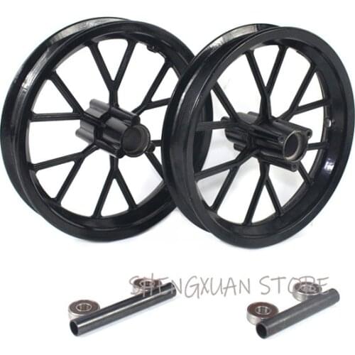 1 Pair Front Rear 121/2 x 2.75 Tire Wheel Rim Replacement for 49cc Mini Moto Pocket Dirt Bike, black