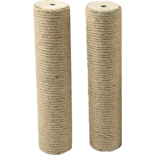 Cat Scratching Post Cat Tree Sisal Solid Wood DIY Cat Climbing Frame Replacement Post Accessories Kitten Toy Pet Furniture