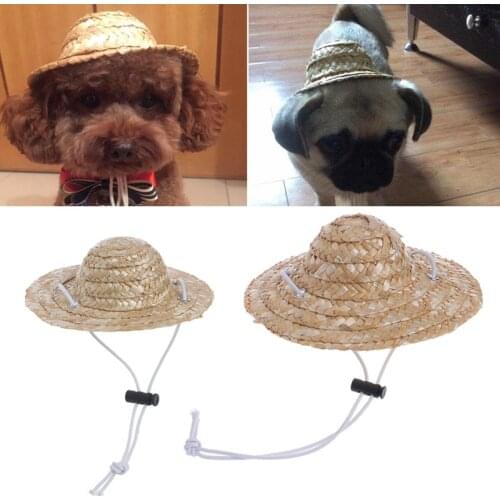 1 Pc Mini Pet Hat Summer Outdoor Dog Cat Hat Small/Large Diameter 14cm 16cm
