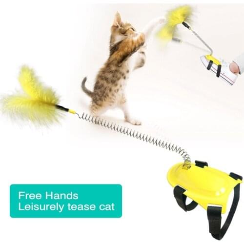 1pcs New Funny Cat Artifact Cat Toys Interactive Anti-boring Cat Stick Coloured Pole Like Birds With Small Bell Natural Pet Toys