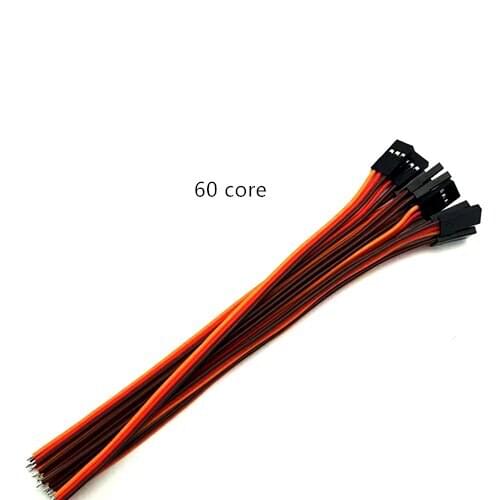 10Pcs 25cm Single Header Male 3P 60 Core Filaments DuPont Wire Extension Leads For Airplane Model Serve Motor Brown-Red-Orange