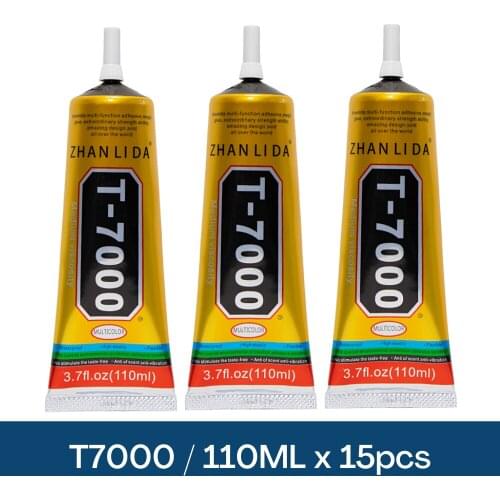 15PCS 110ML Zhanlida T7000 LCD Frame Repair Glue DIY Jewelry Glue Strong Adhesive Waterproof Liquid Super Fast Black Glue