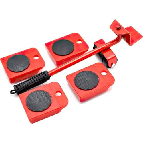 5Pcs/set Furniture Lifter Sliders Kit Furniture Appliances Transport Handling Tools Wheel Bar Easy Move Device 100Kg/220Lbs