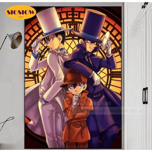 5d Diy Diamond Painting Cross Stitch Japanese Anime Detective Conan Full Round 3d Diamond Mosaic Embroidery Decor Home Room Teen