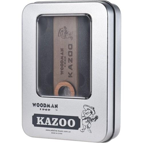 Ammoon Wooden Kazoo Musical Instrument Ukulele Guitar Partner Wood Harmonica for Music Accompaniment