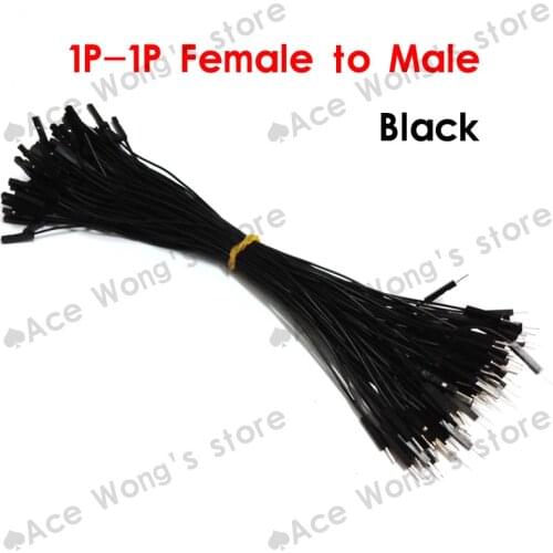 Free Drop shipping 100pcs/lot New 1p to 1p 20cm Black male to female jumper wire Dupont cable