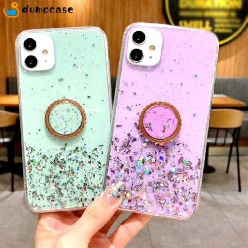 Glitter Stand Case For Samsung Galaxy A51 A71 A52 A72 A82 A22 A12 A42 A32 S21 FE S20 Ultra Plus S10 S9 S8 Pro TPU Coque Cover