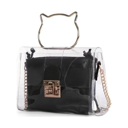 Black Women Transparent Shoulder Bag