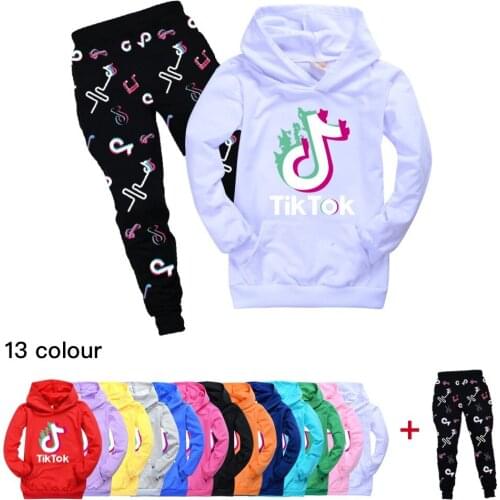 TIK TOK Children Tracksuit Kids Clothing Sets Baby Girls Fashion Sports Suits Hoodies Sweatshirts+Pants Clothes