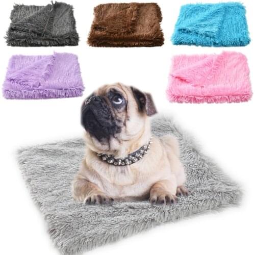 Long Plush Cat Dog Bed Mat Autumn Winter Puppy Pet Blankets Warm Soft Dog Sleeping Bed Sofa Cover Chihuahua Pug Pet Supplies