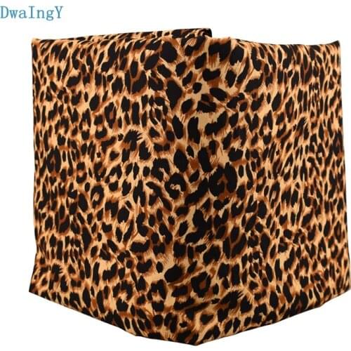 DwaIngY Leopard Grain Imitation Silk Printed Poplin Cotton Fabric For Sewing DIY,Quilting,Cloth Scarf Dress Shirt Skirt 50x140cm