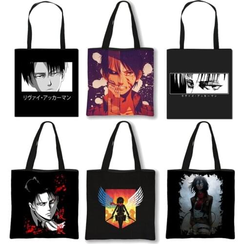 Anime Attack on Titan canvas bag new Women bag large-capacity Japanese casual shopper bag Harajuku gothic women shoulder bag