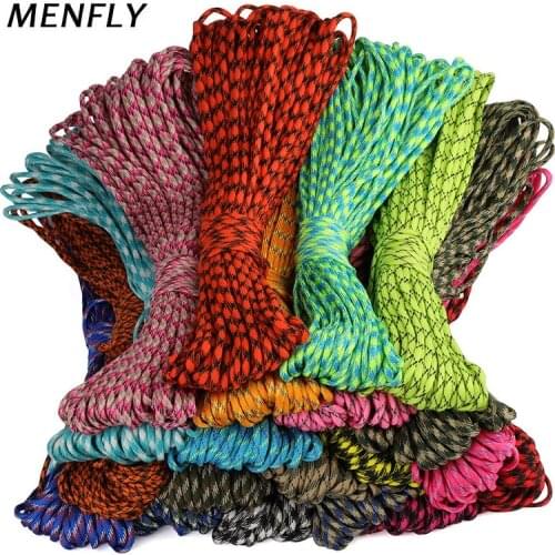 MENFLY Tent Paracord 550 Outdoor Bundled Equipment Camping Military Regulations 7core Braid Paracords Tents Bracelet Rope