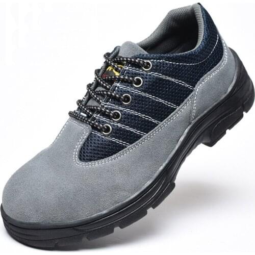 Large size mens casual breathable steel toe covers working safety shoes lightweight worker security shoe summer safe boots mans