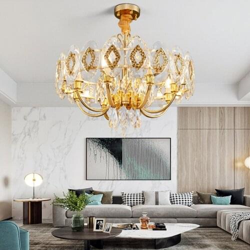 Postmodern Luxury Crystal Chandelier Bedroom Living Room Creative Villa Chandelier Lighting Designer Simple Villa Hanging Lamp