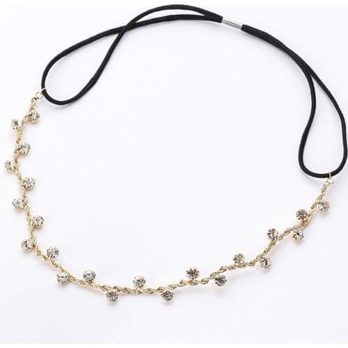 Korea Simple Crystal Rhinestones Head Bands Bridal Wedding Jewelry Hair Bands Headdress Women Girls Temperament Hair Accessories