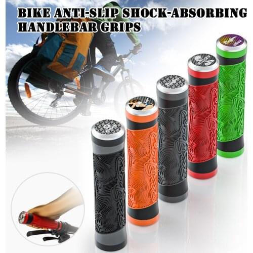 Bike Handlebar Grips Non-Slip Ergonomic Design Silicone Bike Grips for MTB, BMX with Bar End Caps