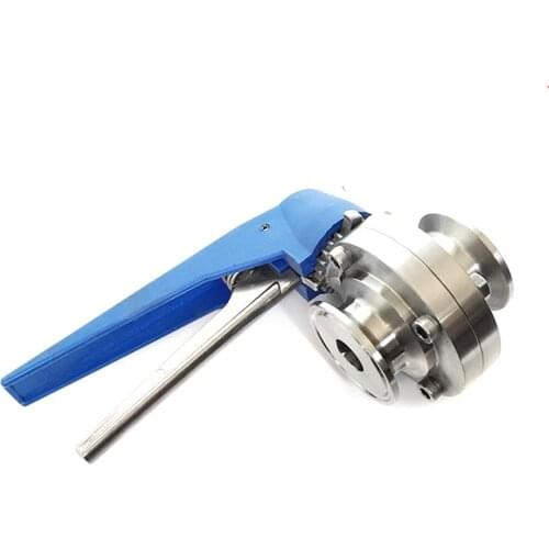 Fit 25mm 1" Pipe OD x 1.5" Tri Clamp Sanitary Butterfly Squeeze Trigger Flow Control Valve SUS 304 Stainless Brewing