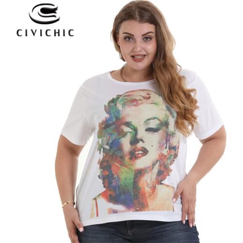 Chic Summer T Shirt Women Sexy Marilyn Monroe Printing Tshirt Men Short Sleeve Tops O Neck T-shirt Plus Size Graphic Tees WST112