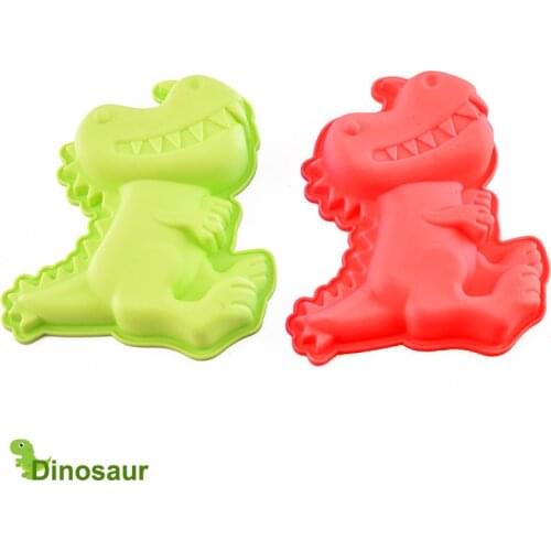 Dinosaur Silicone Molds Cake Decorating Tools Soap Jelly Moulds Kitchen Pastry Baking Tool DIY Large Cute Dino Molds red