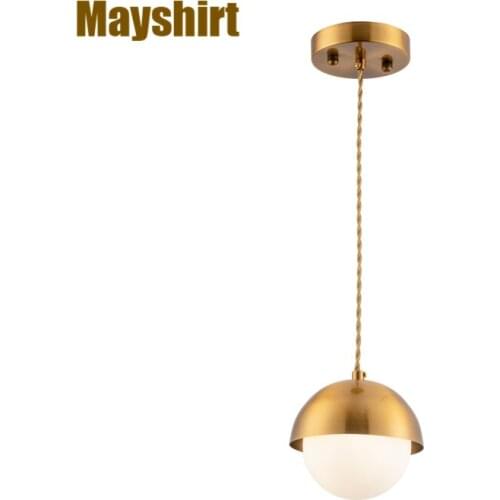 Modern Iron Glass Ball Pendant Lights Bar Gold Metal Led Kitchen Hanging Lamp Loft Industrial Decor Dining Room Light Fixtures