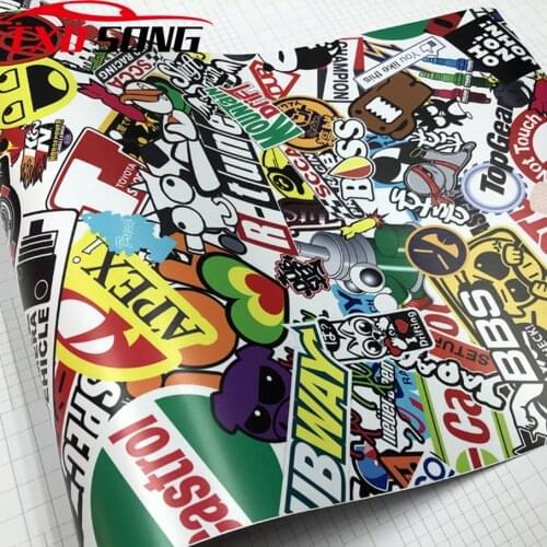 10/20/30/40/50X152CM JDM Big Design Graffiti Sticker bomb Vinyl Wrap Car Motorcycle Scooter Bike Wrapping Covers Decal Film