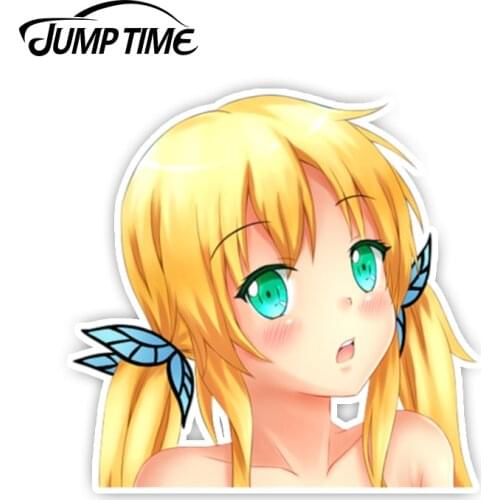 Jump Time 13cmx9.8cm Peeker BIG HEAD Anime Decal Funny Sexy Girl Kashiwazaki Sena Car Stickers Vinyl Decor For Car Window Bumper