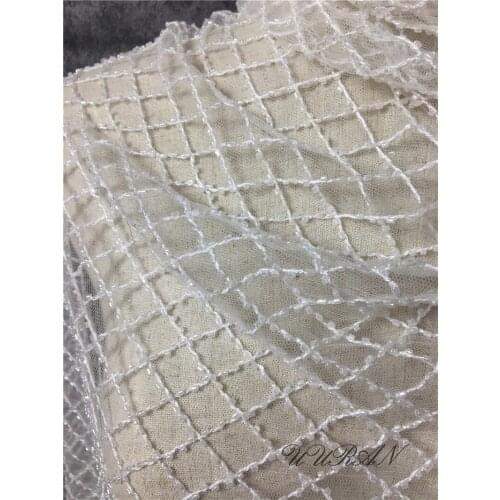 Beaded Embroidered Lace Fabric Creative Design DIY Cloth Wedding Dress Childrens Clothing Sewing Materials Accessories