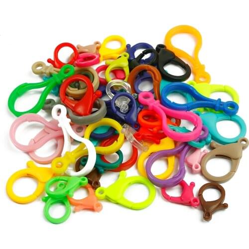 10Pcs Lobster Clasp Hooks/Key Chain End Connectors Plastic Candy Color Jewelry Findings Accessories For DIY Jewelry Making