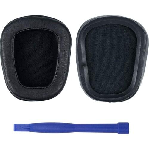 1Pair Replacement Protein Leather Memory Foam Earpads Ear Cushion Pads Cover for Logitech G933 G633S G633 G533 G231 Headphones
