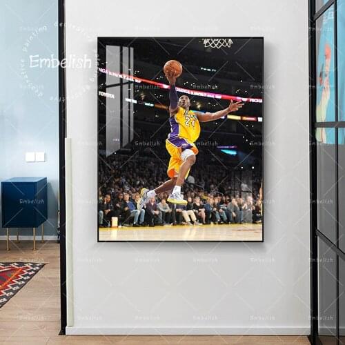 1 Pieces Modern Sports Wall Pictures For Living Room Basketball Player Kobe Bryant Portrait Posters Modern Home Canvas Painting