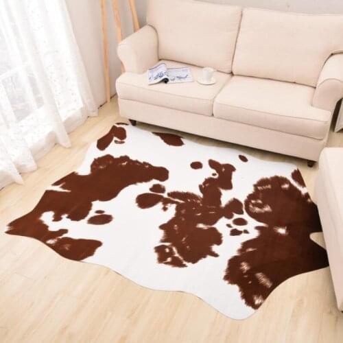140X200cm Large Size Zebra/Cow Carpet PU Velvet Carpet Imitation Leather Rugs Animal Skins Natural Shape Carpet Decoration Mat