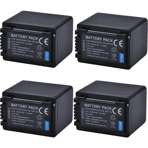 1x 3900mAh VW-VBT380 VBT380 VBT190 Battery for Panasonic HC-V110, HC-V130, HC-V160, HC-V180, HC-V201, HC-V250, HC-V260 Batteries