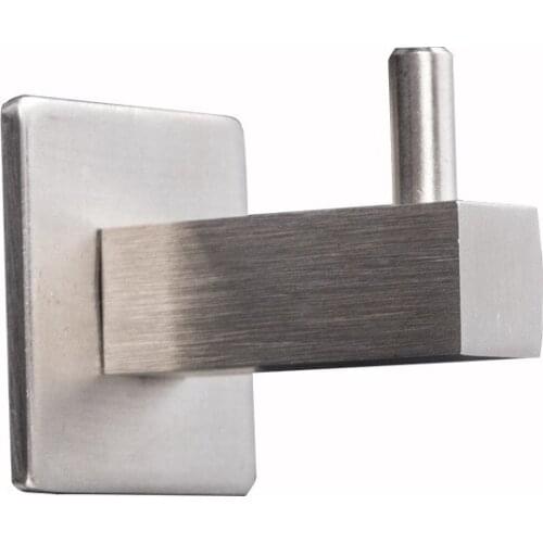 2piece Solid 304 Stainless Steel Robe Hooks Square Wall Hook Clothes Hanger Towel Hook Clothes Hooks Gancho Bathroom Accessories