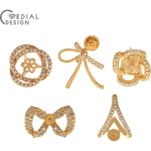 Cordial Design 20Pcs DIY Making/Earrings Stud/Jewelry Accessories/Genuine Gold Plating/Jewelry Findings & Components/Hand Made