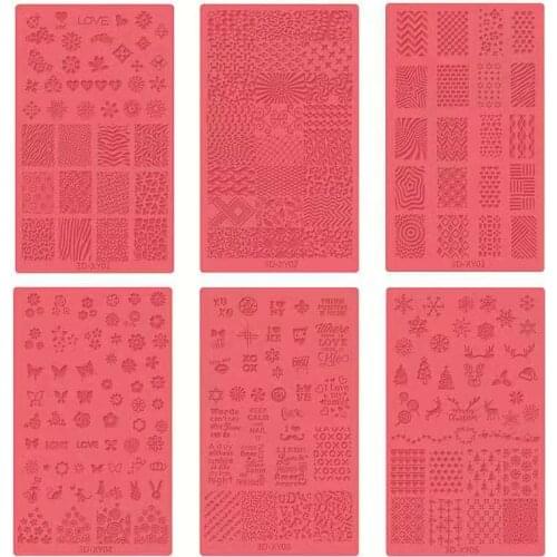 3D Silicone Template Nail Stamping Embossed Nail Mold Relief Pattern DIY UV Gel Acrylic Crystal Nails Template New Arrivals
