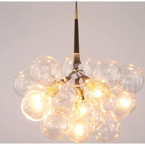 9 /12 /18 Heads Nordic Concise Art Molecular Glass Chandelier Creative Designer Glass Bubbles LED Hanging Light Fixtures