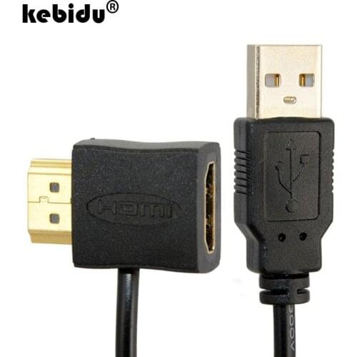 HDMI-compatible Male to Female Power Adapter Connecting Wire 0.5 Cord Converter with 50cm USB 2.0 Charger Power Supply Cable