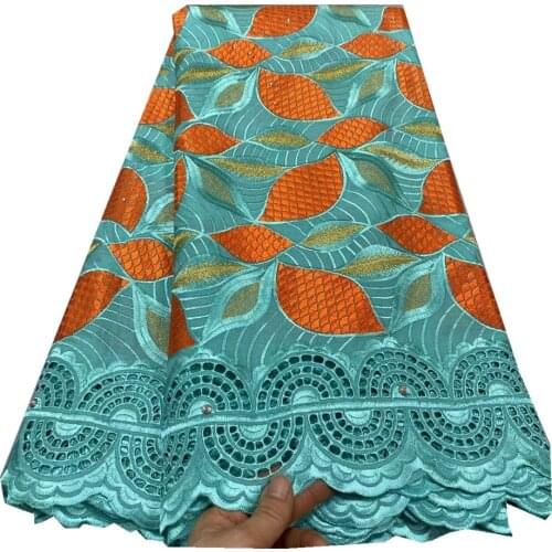 African Lace Fabrics 2021 High quality Lace 100%Cotton Embroidery Lace Swiss Voile In Lace In Switzerland Dubai Fabric k19-54