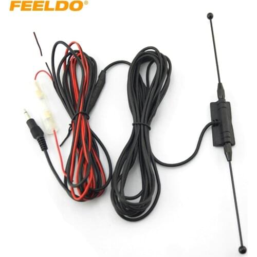 FEELDO 1pc 3.5mm TRS Connector Active Antenna with Built-in Amplifier for Digital TV #4152