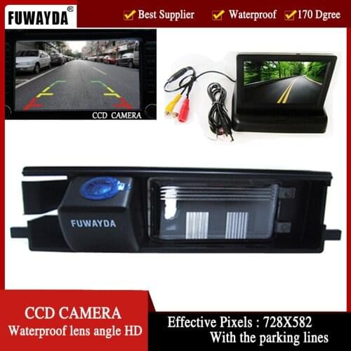 FUWAYDA 170'' lens Angle Car camera in Rear View Camera with lines for Toyota RAV4 RAV-4 ,with 4.3 Inch foldable LCD TFT Monitor