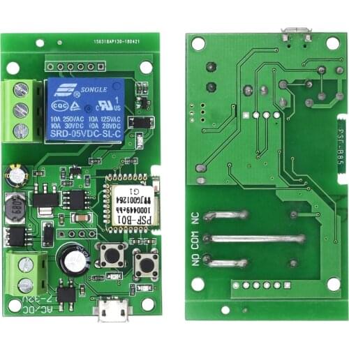 TISHRIC Inching/ Self-locking/ Timing Wifi Wireless Switch Remote Switch 5-32V Wifi Smart Home Automation Module APP Control