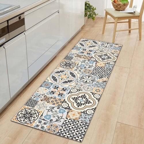 Bohemian Kitchen Carpet Doormats Flannel Entrance Door Mats Soft Floor Rugs for Living Room Bedroom Bathroom Kitchen