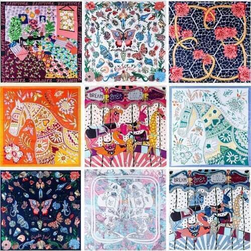 Large Square Scarf 130*130cm Women Luxury Brand 100% Twill Silk Scarf New Design OVERSIZED Scarves Gifts for Lady Present