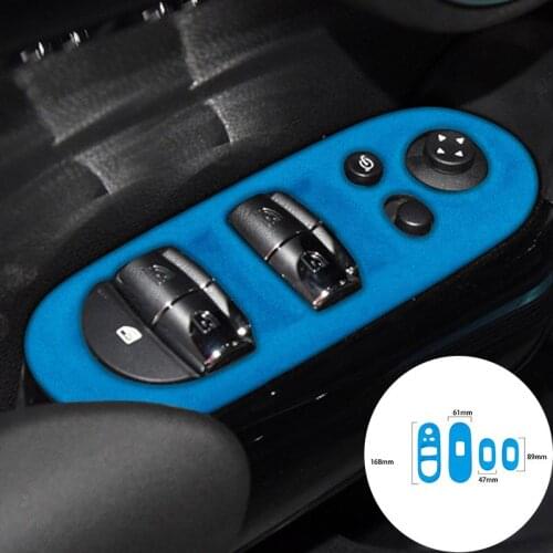 For BMW MINI F55 2015-2020 Alcantara Suede Car Window Lifter Control Frame Switch Armrest Panel Strip Cover Car Trim Stickers