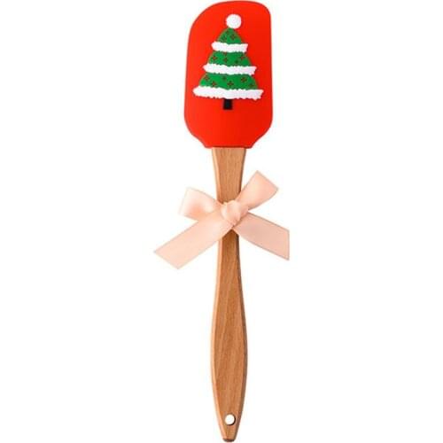 Kapmore 1pc Food Grade Silicone Spatula Christmas Tree Snowman Santa Pattern Cake Spatula DIY Baking Tools Accessories