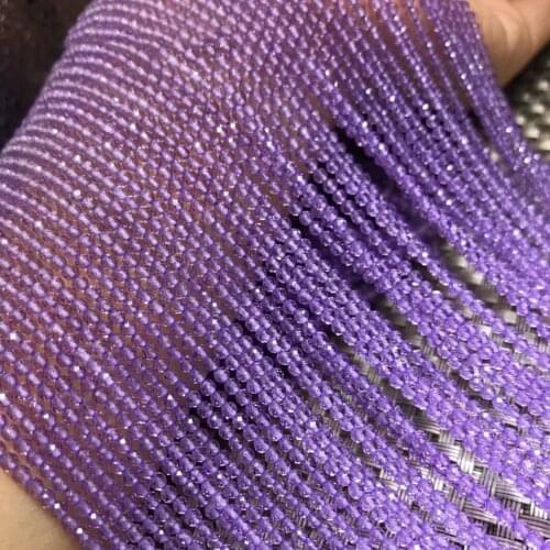 Lavender Amethyst 2mm 3mm Natural Gemstone Beads Facted Round for Jewelry Making Necklace Earring bracelet 15inch ICNWAY