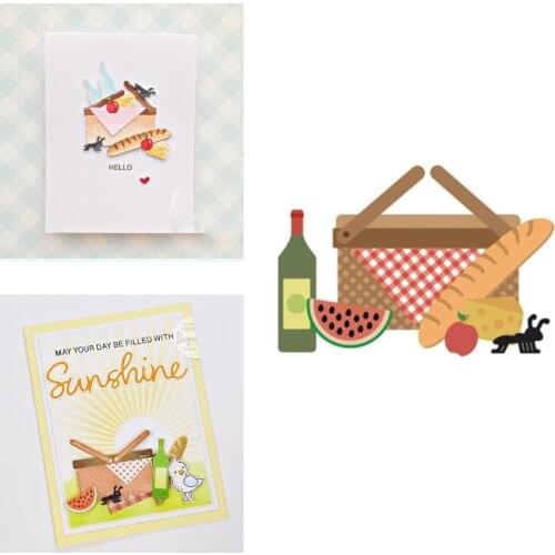 Picnic Basket Metal Cutting Dies Scrapbook Diary Decoration Stencil Embossing Template DIY Greeting Card Handmade 2021 NEW HOT