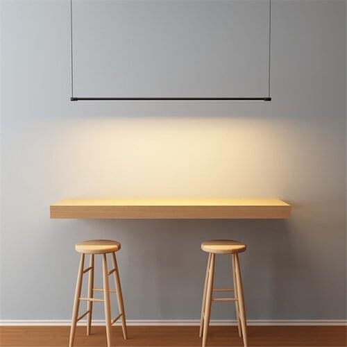 Minimalist Dining Table Strip Pendant Lamp LED Dining Room Office Modern Pendant Lights Designer Hanging Lamps Lighting Fixture